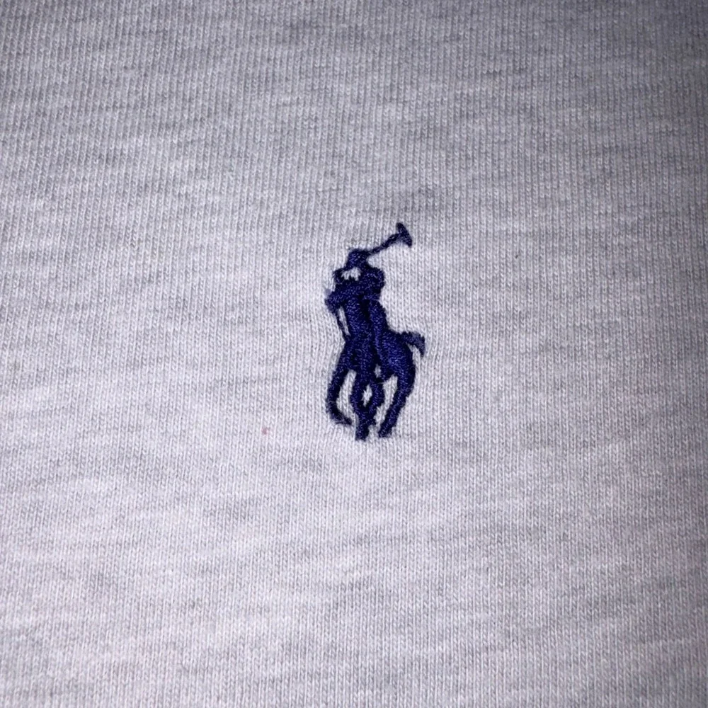 Polo Ralph Lauren T-Shirt Size L(14-16) Heather Gray Excellent V-Neck Pony Logo